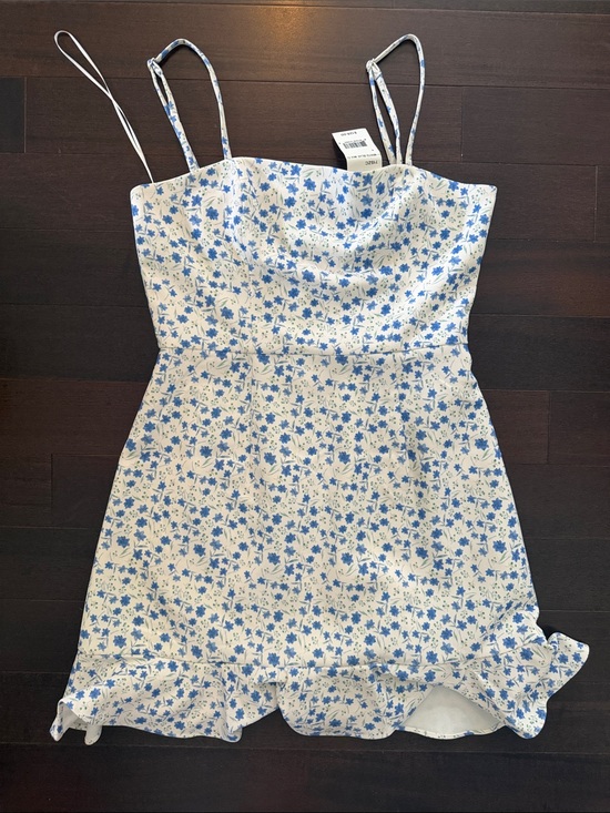 French Connection Dresses & Skirts - French Connection Blue Floral Spaghetti-Strap Dress